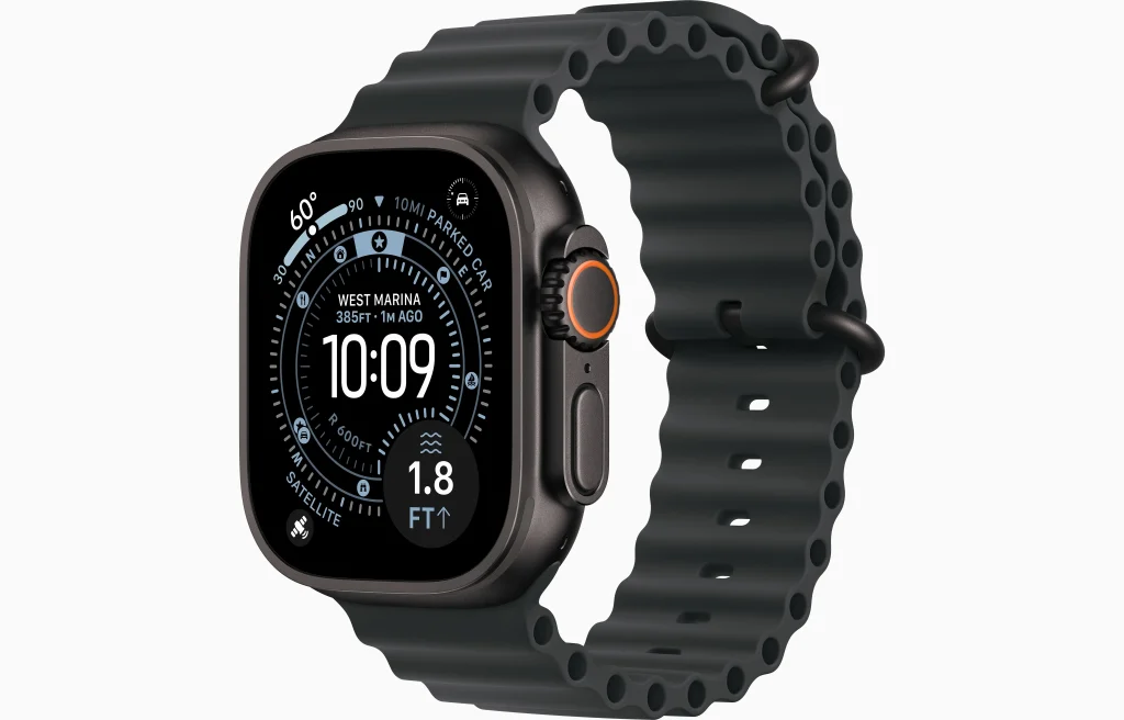 MYPD3ref_VW_34FRwatch-case-49-titanium-black-ultra3_VW_34FRwatch-face-49-ocean-ultra3_VW_34FR_GEO_US-1-1024x656 اپل واچ دست دوم سری اولترا 3 49 میلی متری باطری 100 - Image 1